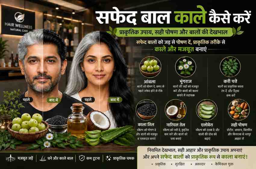 सफेद बाल काले कैसे करें