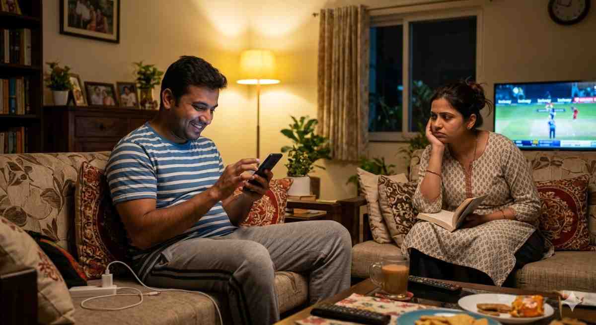 पति phone पर ज़्यादा time देता है