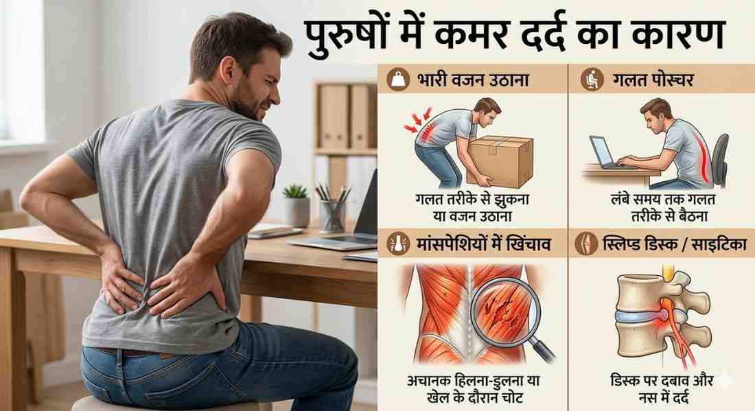 पुरुषों में कमर दर्द का कारण