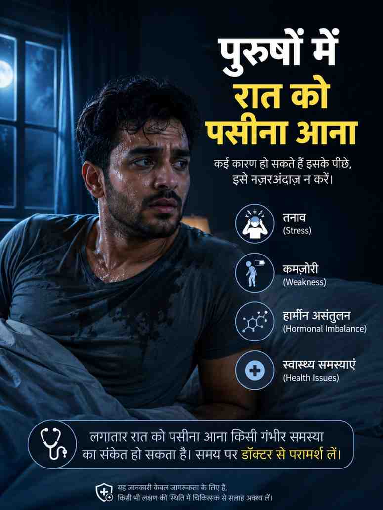 पुरुषों में रात को पसीना आना
