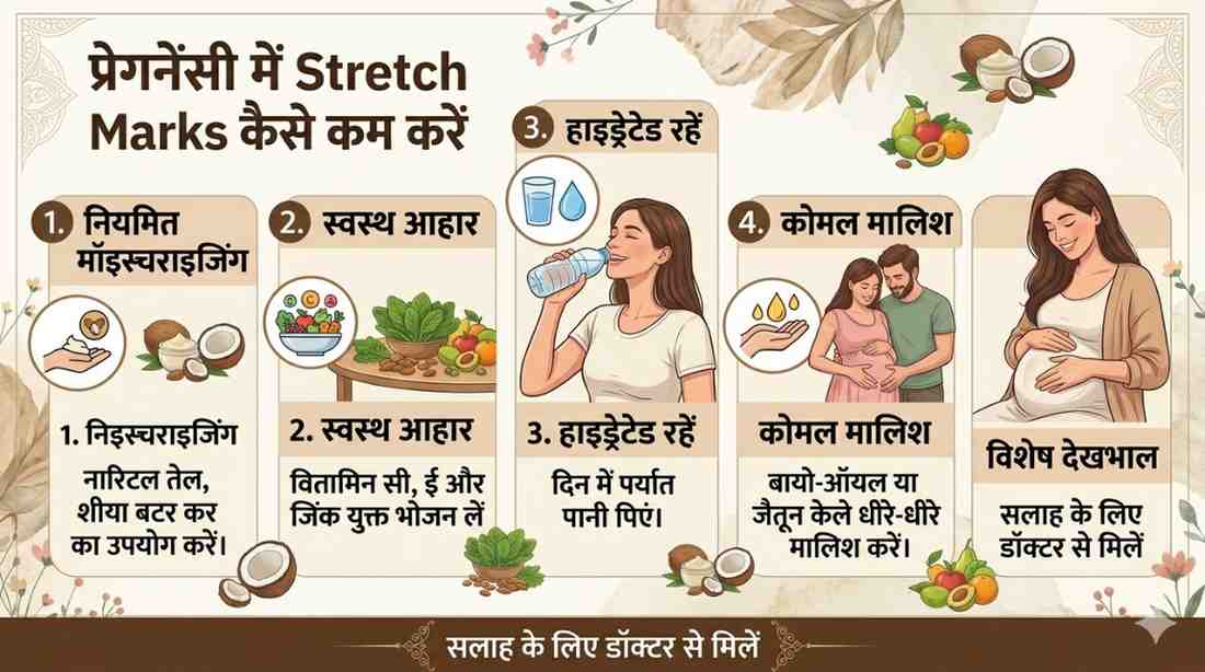 प्रेगनेंसी में stretch marks कैसे कम करें