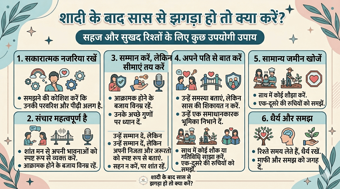 शादी के बाद सास से झगड़ा होता है तो क्या करें