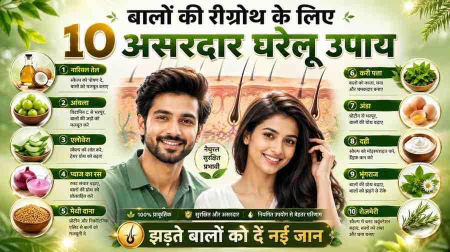 हेयर रीग्रोथ के लिए घरेलू उपाय