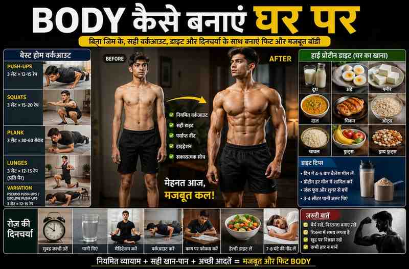 body kaise banaye ghar par