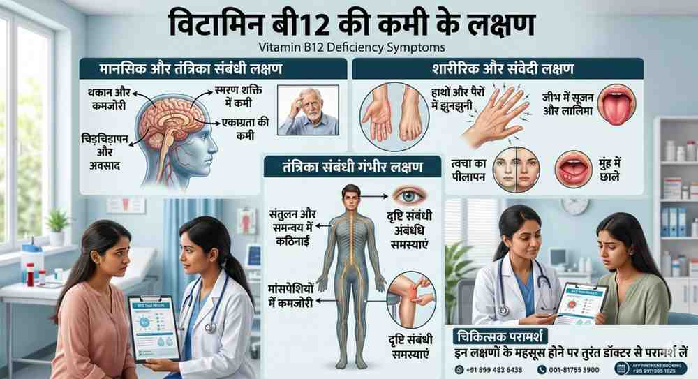 vitamin b12 ki kami ke lakshan